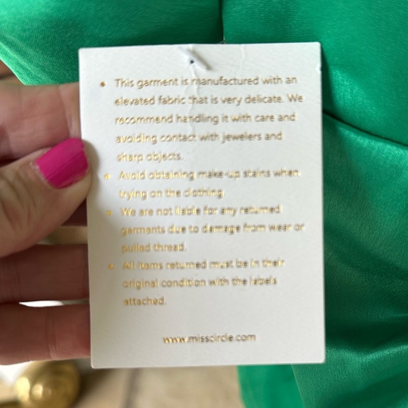 NWT Miss Circle Hedy Green Satin Corset Dress size large - Picture 12 of 12